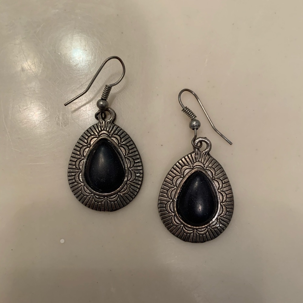 Black and Silver Earrings